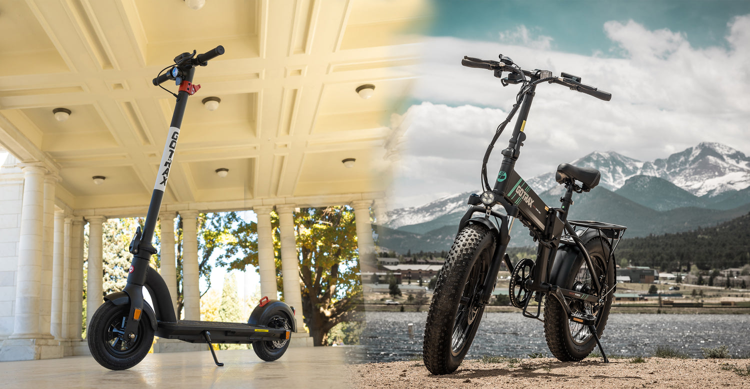 GOTRAX G4 Electric Scooter for Adults with GOTRAX EBE4 Foldable Off-Road Fat Tire E-bike