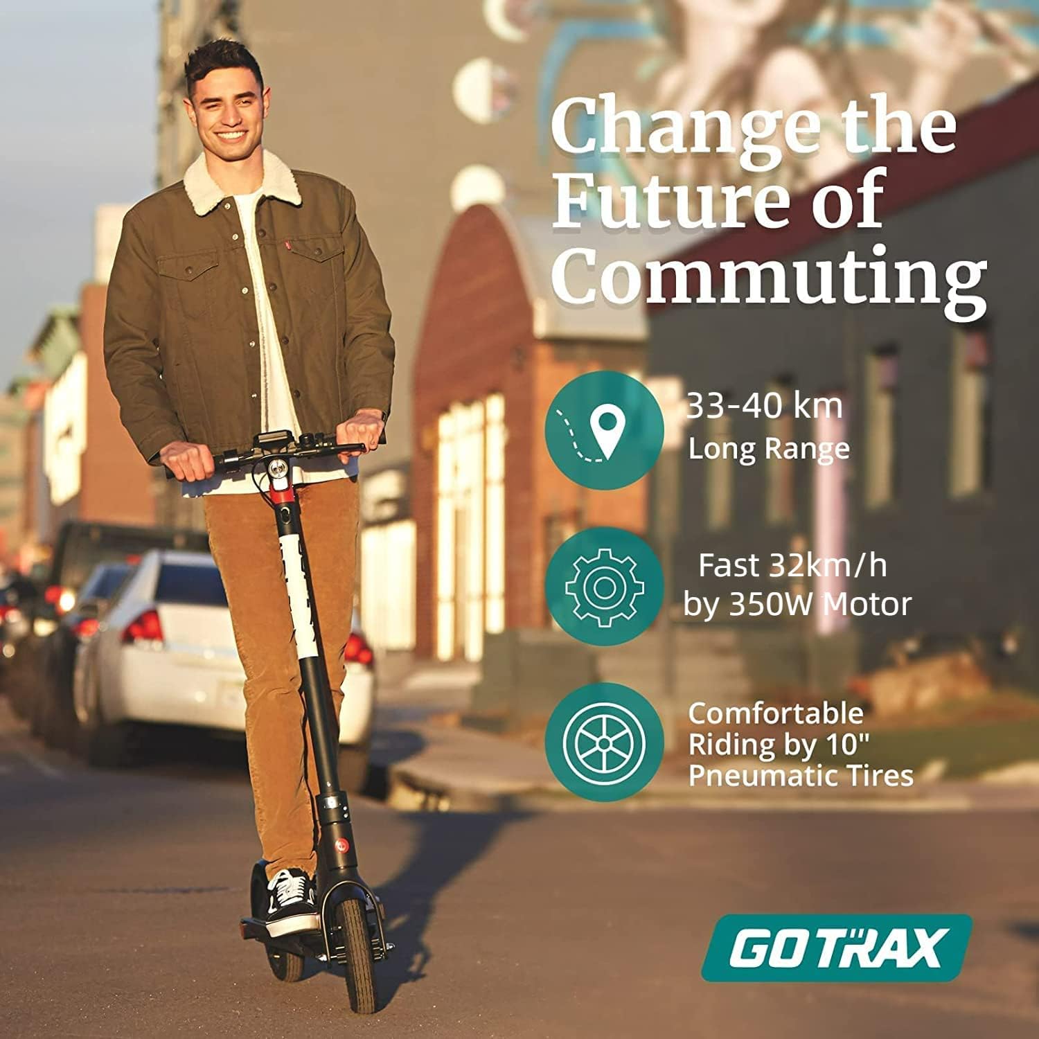 Gotrax G4  Long Range Folding Electric Scooter 10"-Max 40KM Range & 32KPH Max Speed
