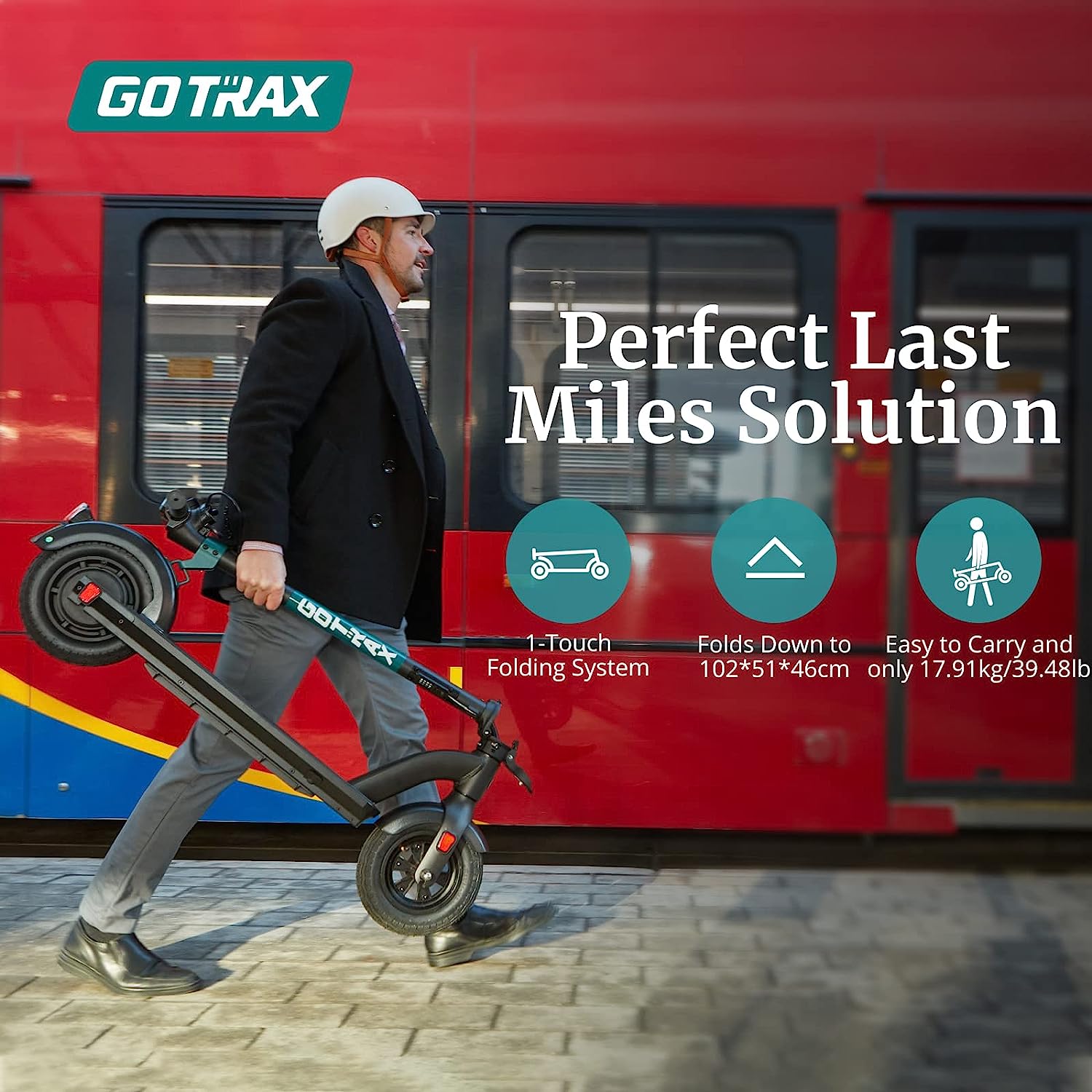 Gotrax GMAX Ultra Performance Electric Scooter Foldable Plus Ambient Lights 10"-Max 72KM Range & 32KPH Max Speed