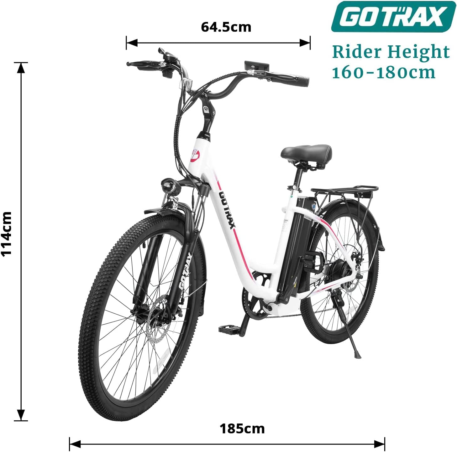 Gotrax EBE6 Adult Long Range Commuter Electric Bike 26"-80KM(PAS Range) & 25KPH Max Speed