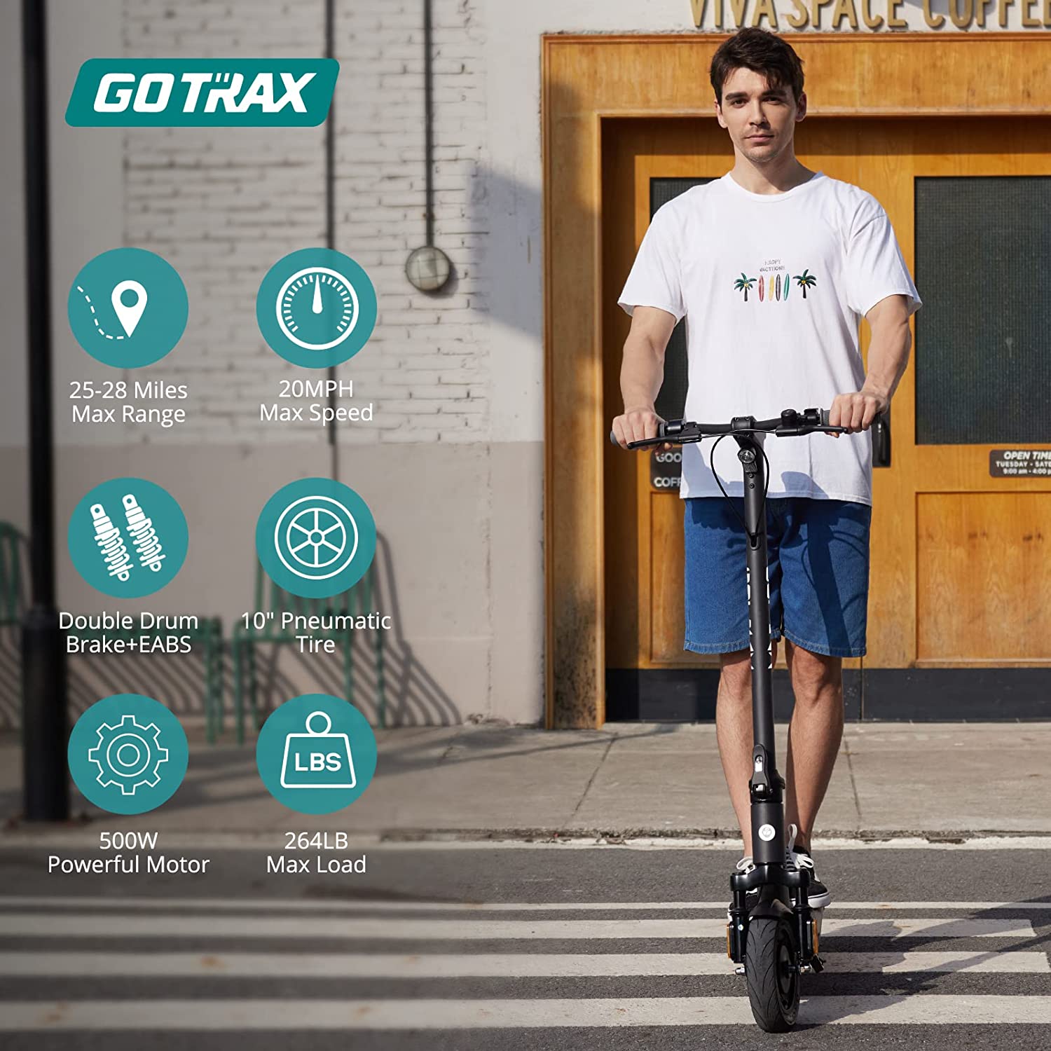 Gotrax G5 Long Range Electric Scooter Foldable Plus Ambient Lights 10" -Max 45KM Range & 32KPH Max Speed