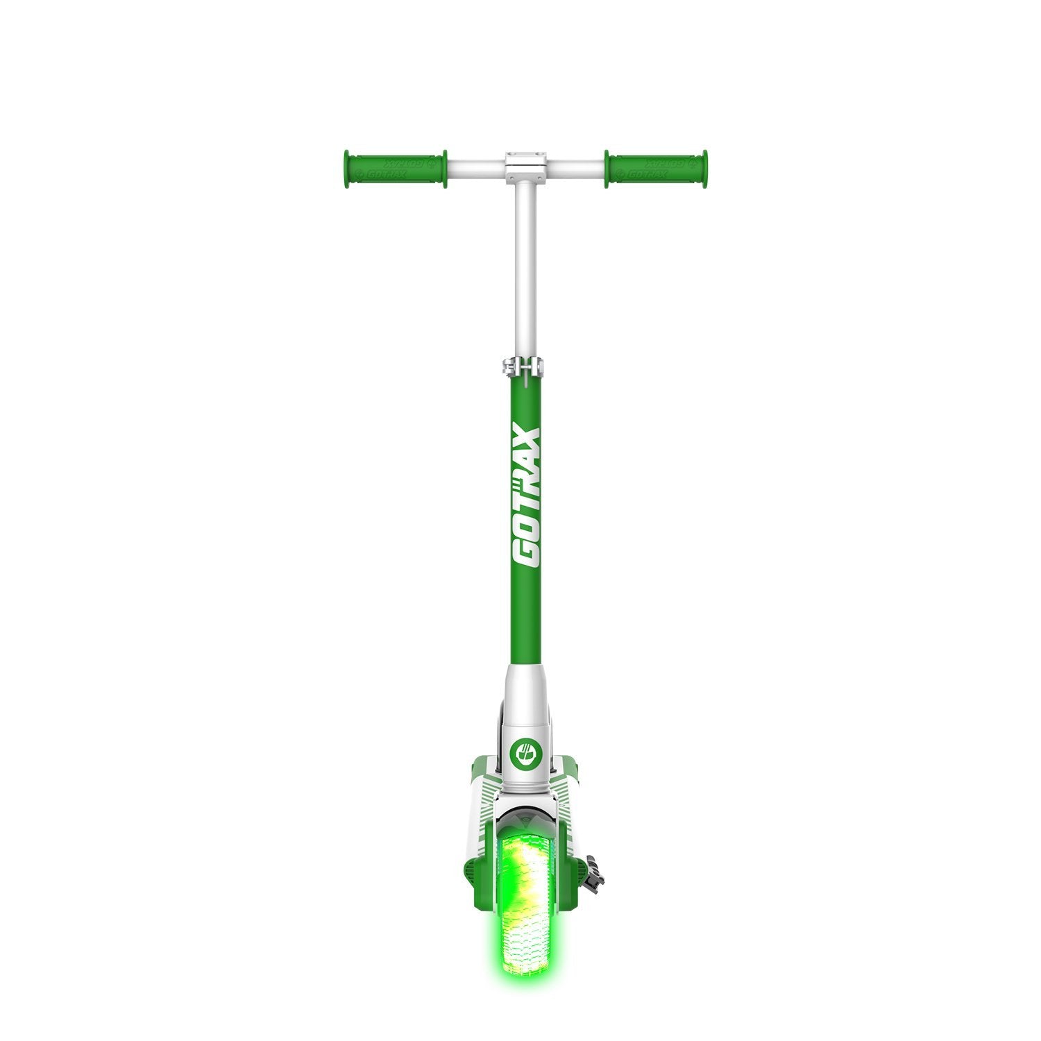 green gks lumios electric scooter for kids front image