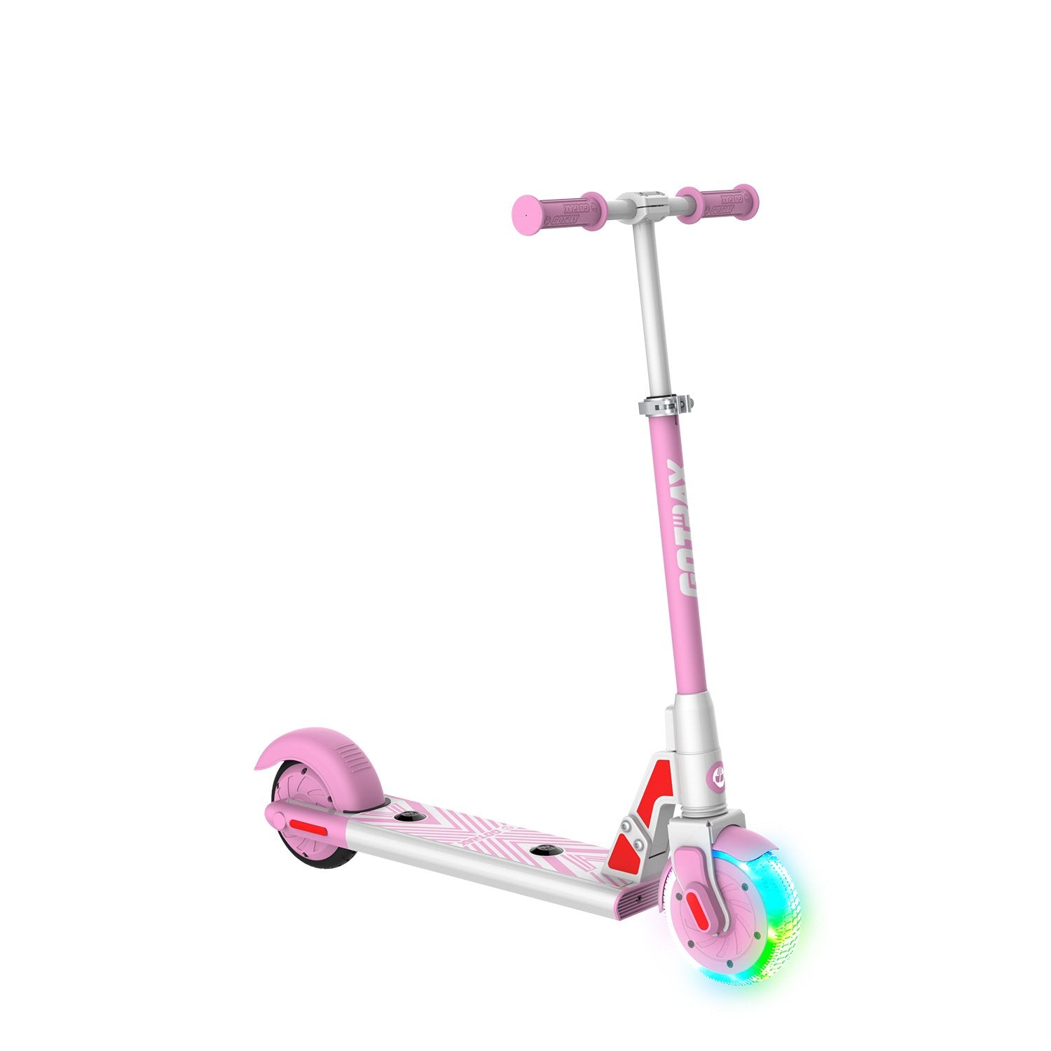pink gks lumios electric scooter for kids angle image